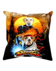 'Street Doggos' Personalized 2 Pet Throw Pillow