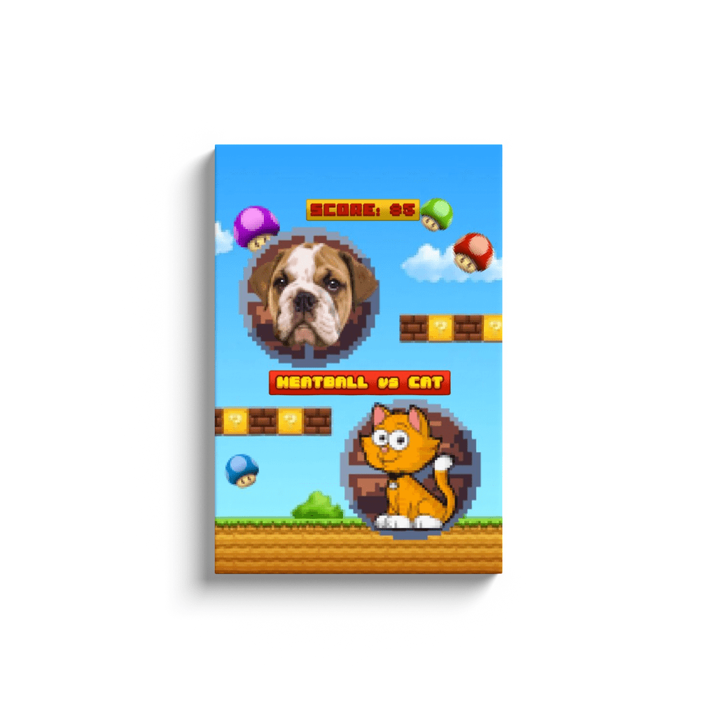 Retro Video Game Personalized Pet Canvas