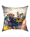 Cojín personalizado para 2 mascotas 'New Orleans Doggos'