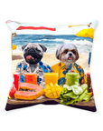 'The Beach Dogs' Personalized 2 Pet Throw Pillow