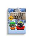 'South Bark' Personalized 2 Pet Canvas