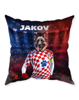 'Croatia Doggos Soccer' Personalized Pet Throw Pillow