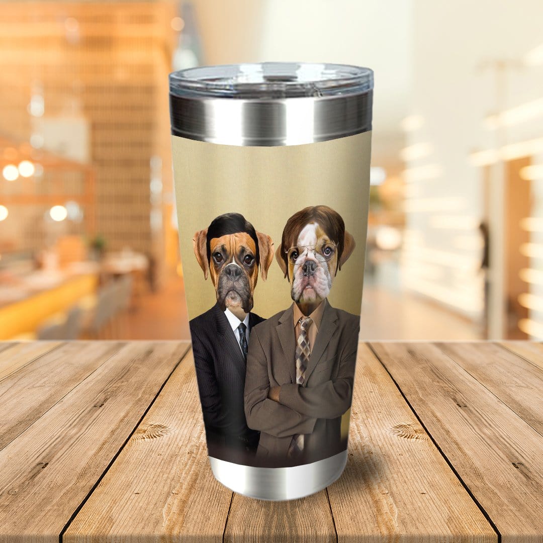 &#39;The Woofice&#39; Personalized 2 Pet Tumbler